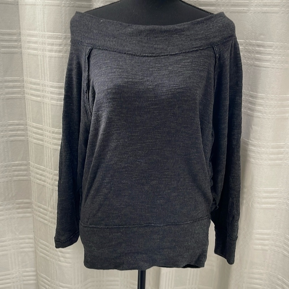 Free People We the Free gray off the shoulder sweater